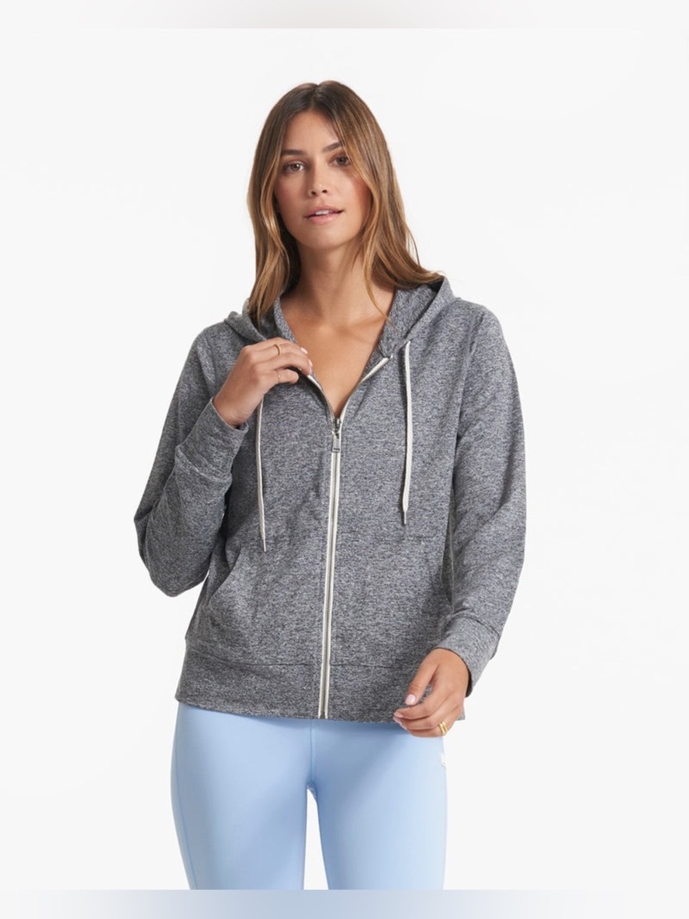 Vuori VW201 Halo Performance Heather Grey Full Zipper Hoodie.